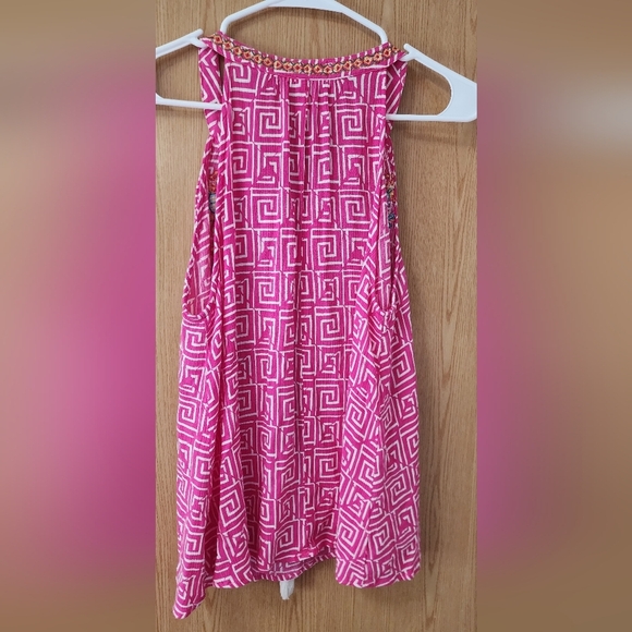 Impressions Pink and White Geometric Top - Picture 3 of 6